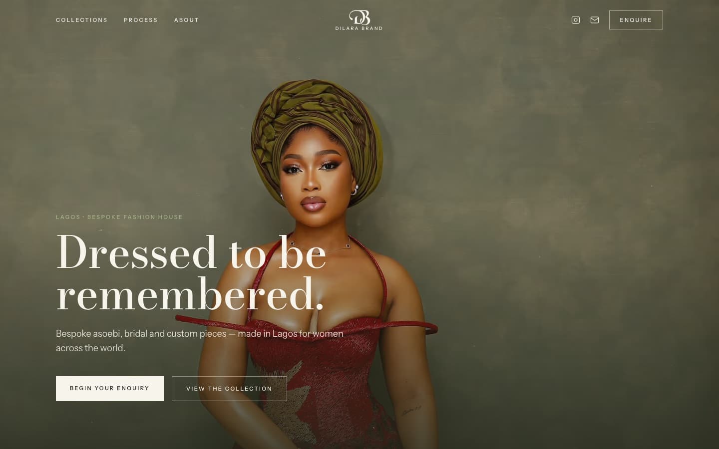 Dilara — bespoke fashion house — visual